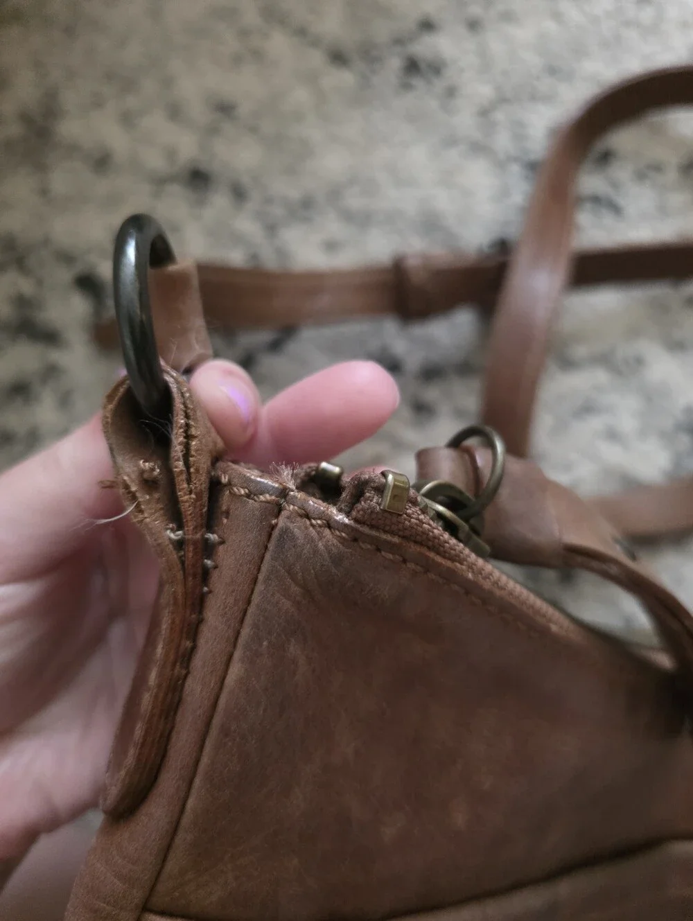 Frye Leather Crossbody Bag Distressed Brown Western Boho Minimalist